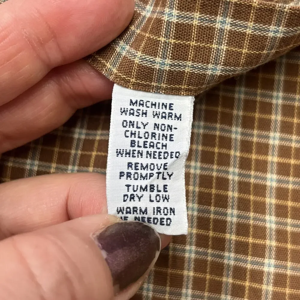 Ralph Lauren Classic Fit Button Down Shirt Men's 2XLT Brown Plaid Check Preppy - Picture 7 of 10